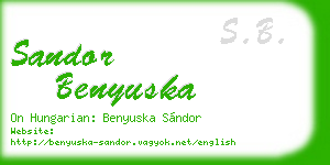 sandor benyuska business card